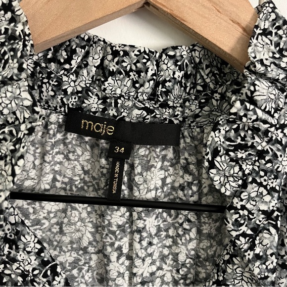 Maje Floral Print Devore Mini Dress - Picture 3 of 4